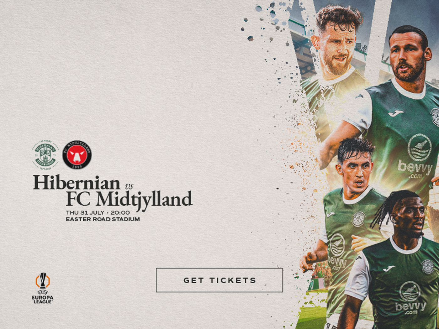 Get your ticket today for FC Midtjylland at Easter Road.